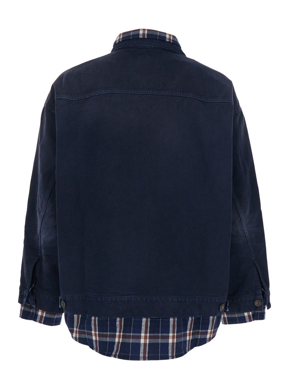 Balenciaga Blue Jacket with Double Layer Effect and Striped Motif in Cotton for Men Size US S / EU 44-46 / 1 - 2 Thumbnail