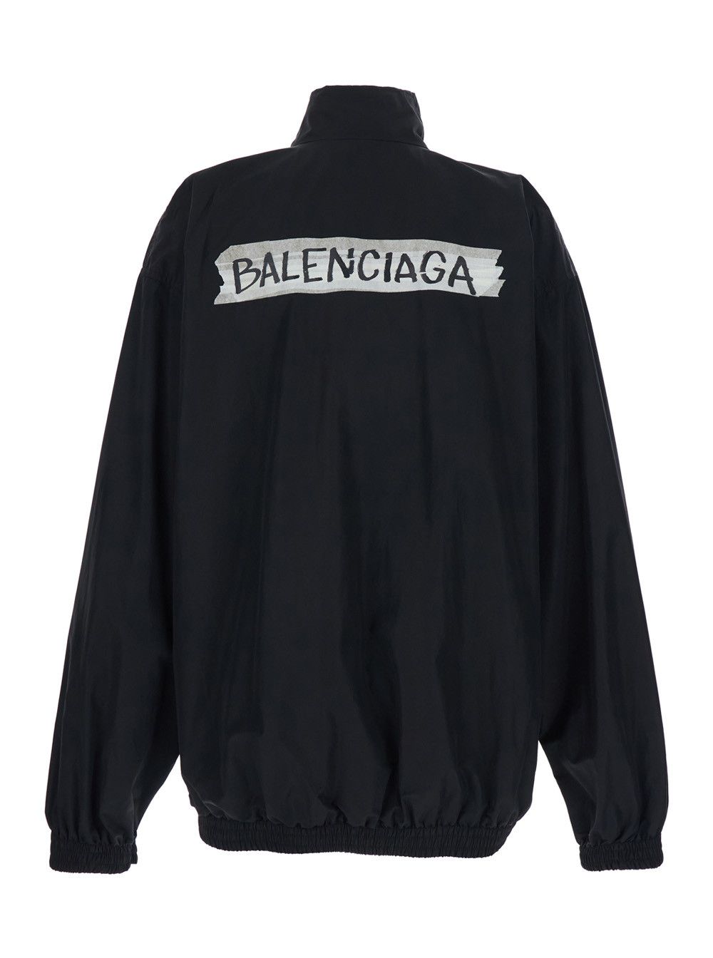Balenciaga Black Jacket with High Collar and Logo on Front and Back in Cotton Blend for Men Size US S / EU 44-46 / 1 - 2 Thumbnail