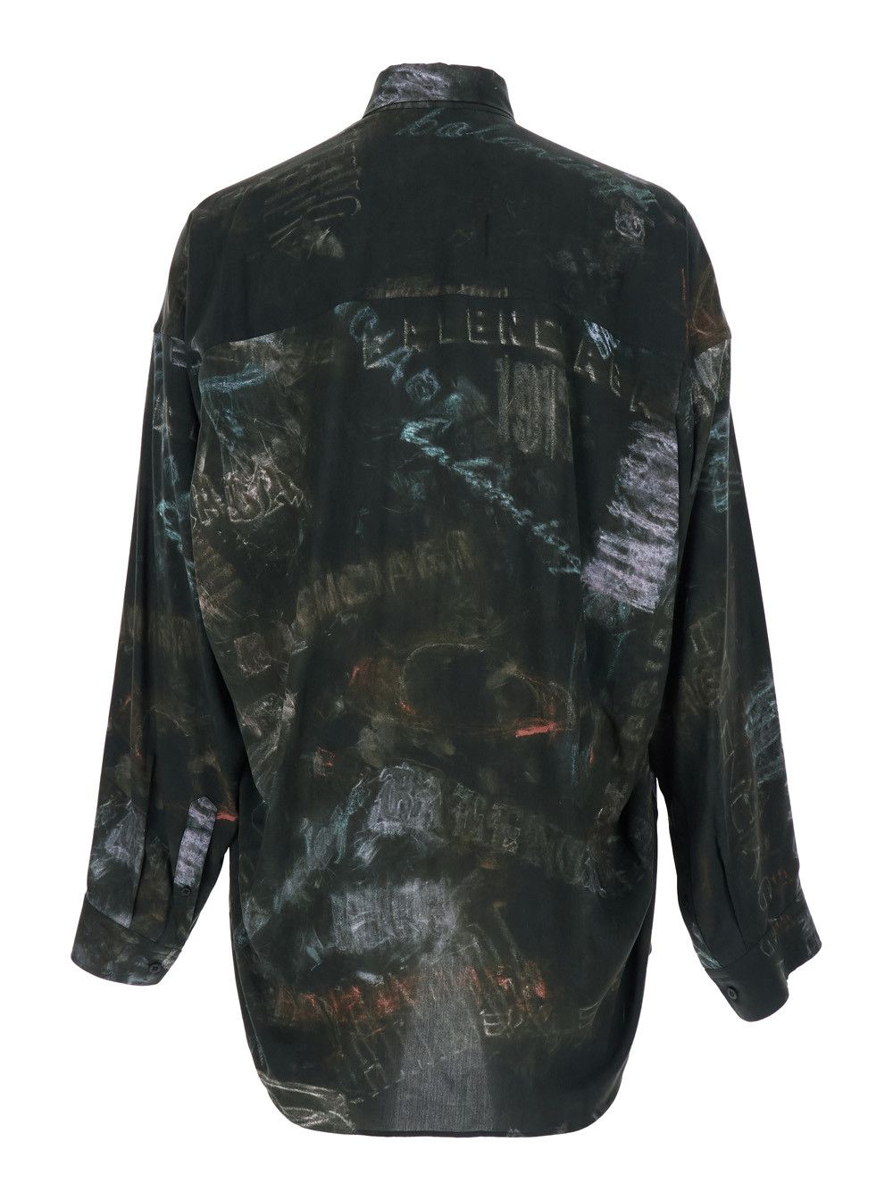Balenciaga Black Shirt with All-Over Print in Viscose Men Size US M / EU 48-50 / 2 - 2 Thumbnail
