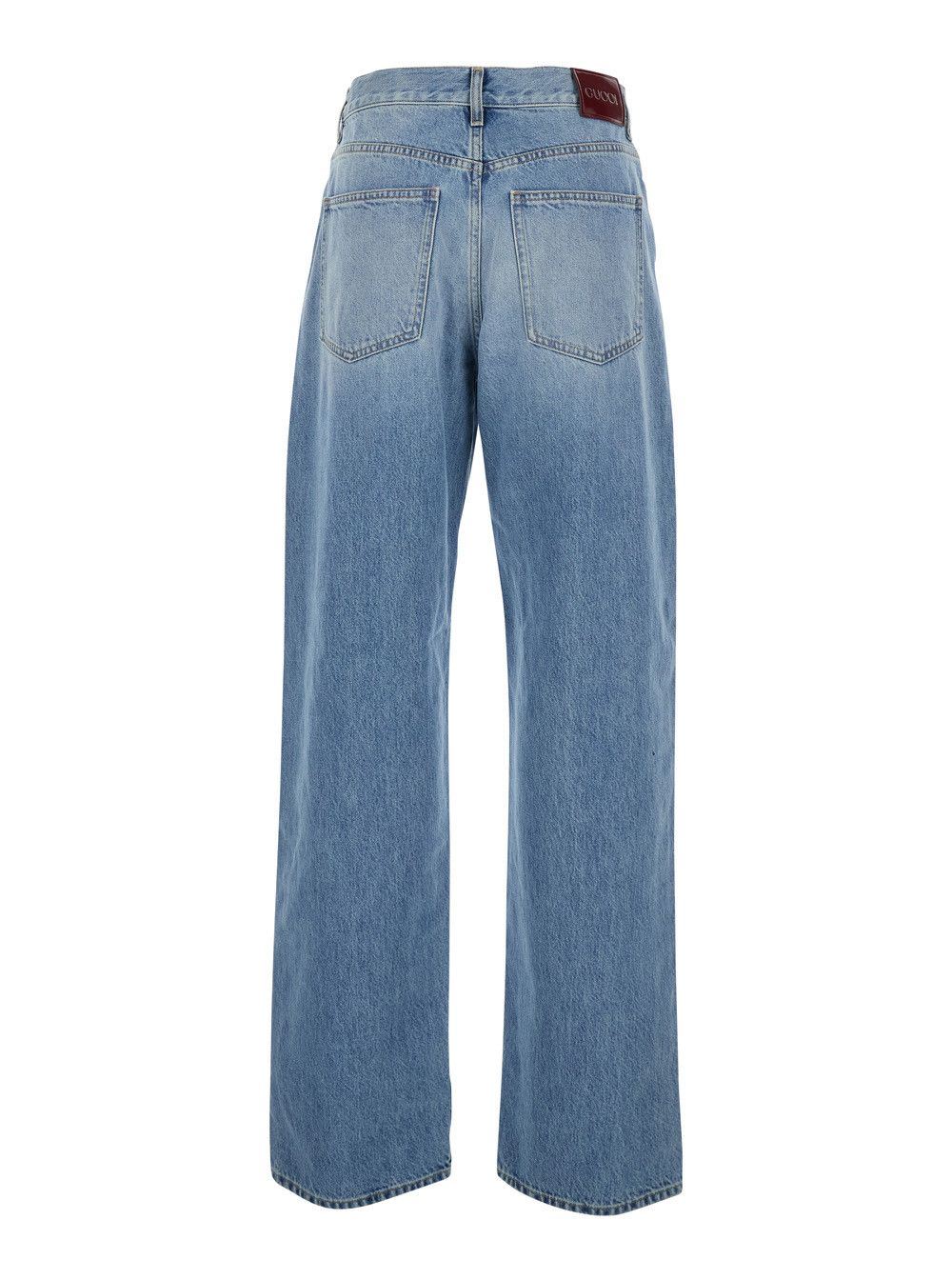Gucci Blue Five-Pocket Jeans with Logo Patch on the Back in Denim for Women Size 28" / US 6 / IT 42 - 2 Thumbnail