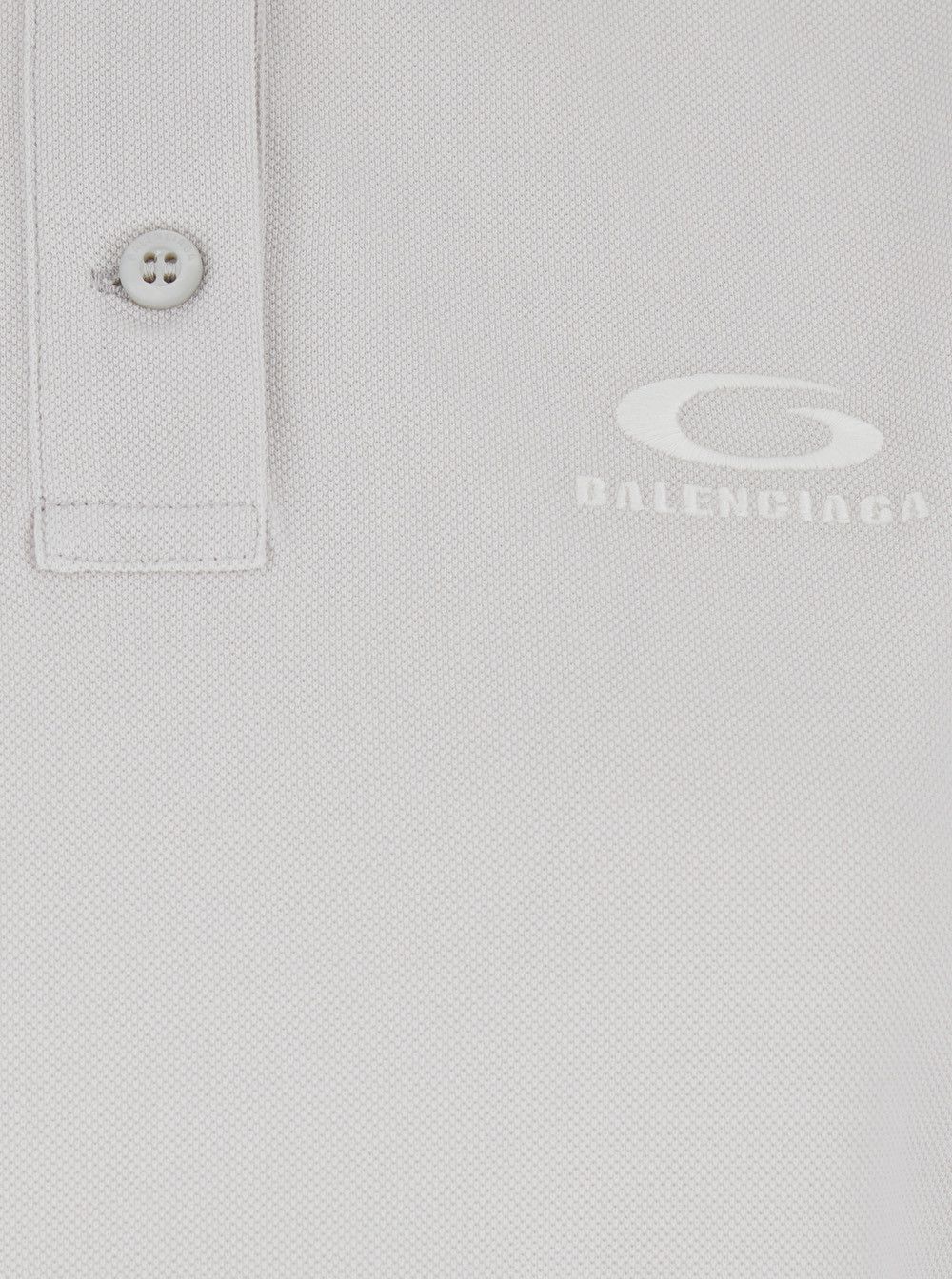 Balenciaga White Cotton Polo with Tone-on-Tone Logo for Women Size M / US 6-8 / IT 42-44 - 3 Thumbnail