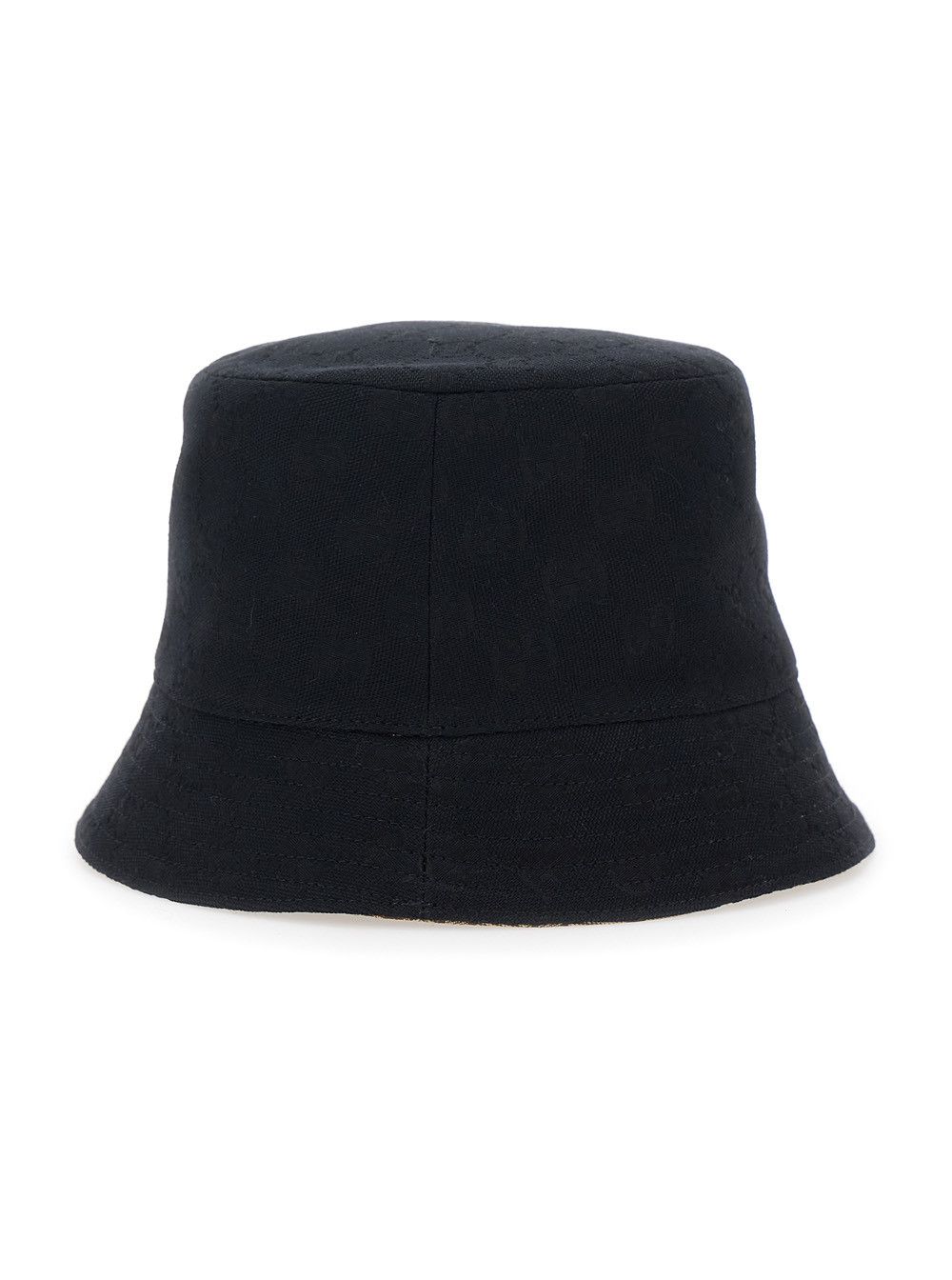 Gucci Black Hat with GG Logo Plate on the Front in Cotton for Women Size ONE SIZE - 2 Thumbnail