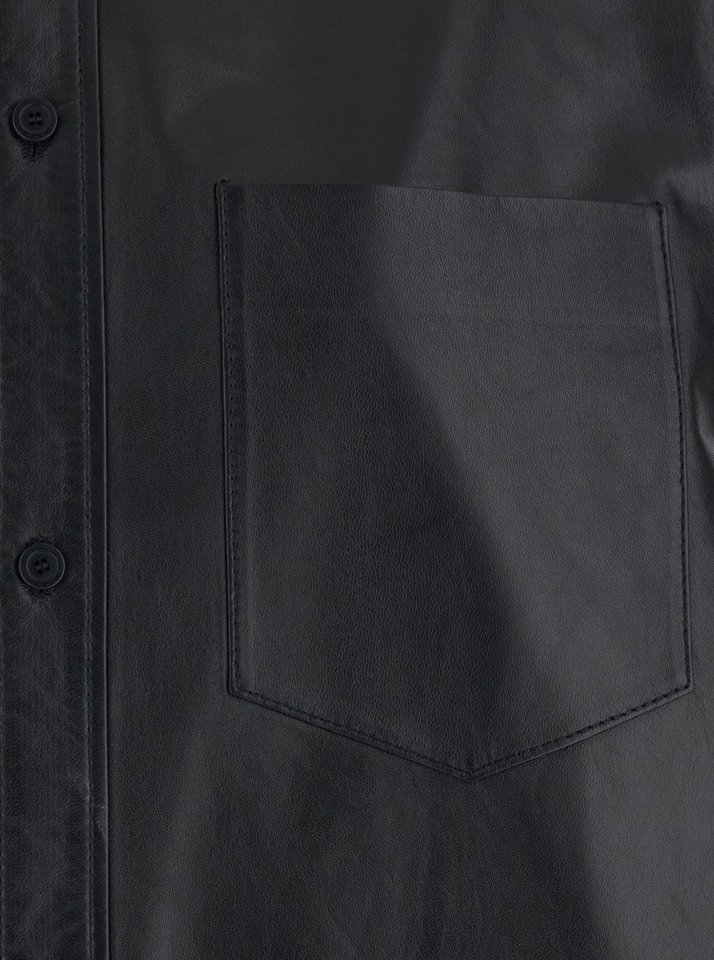 Balenciaga Shirt with classic collar and front pocket in black leather for women Size S / US 4 / IT 40 - 3 Thumbnail