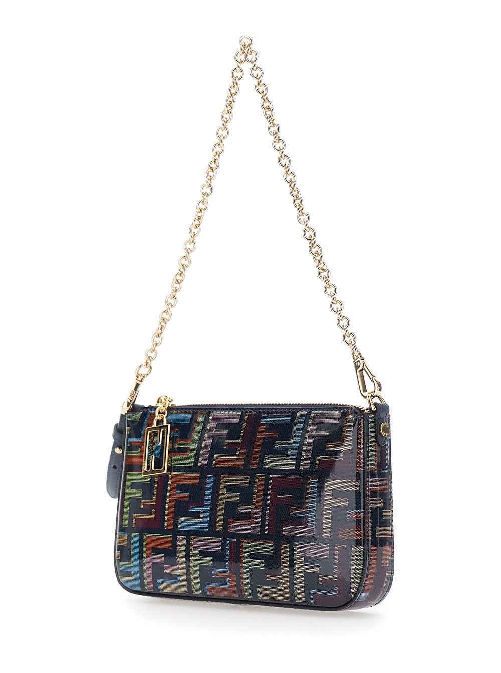 Fendi Multicolor Crossbody bag with Chain Strap and All-Over FF Motif in Fabric Woman Size ONE SIZE - 2 Thumbnail