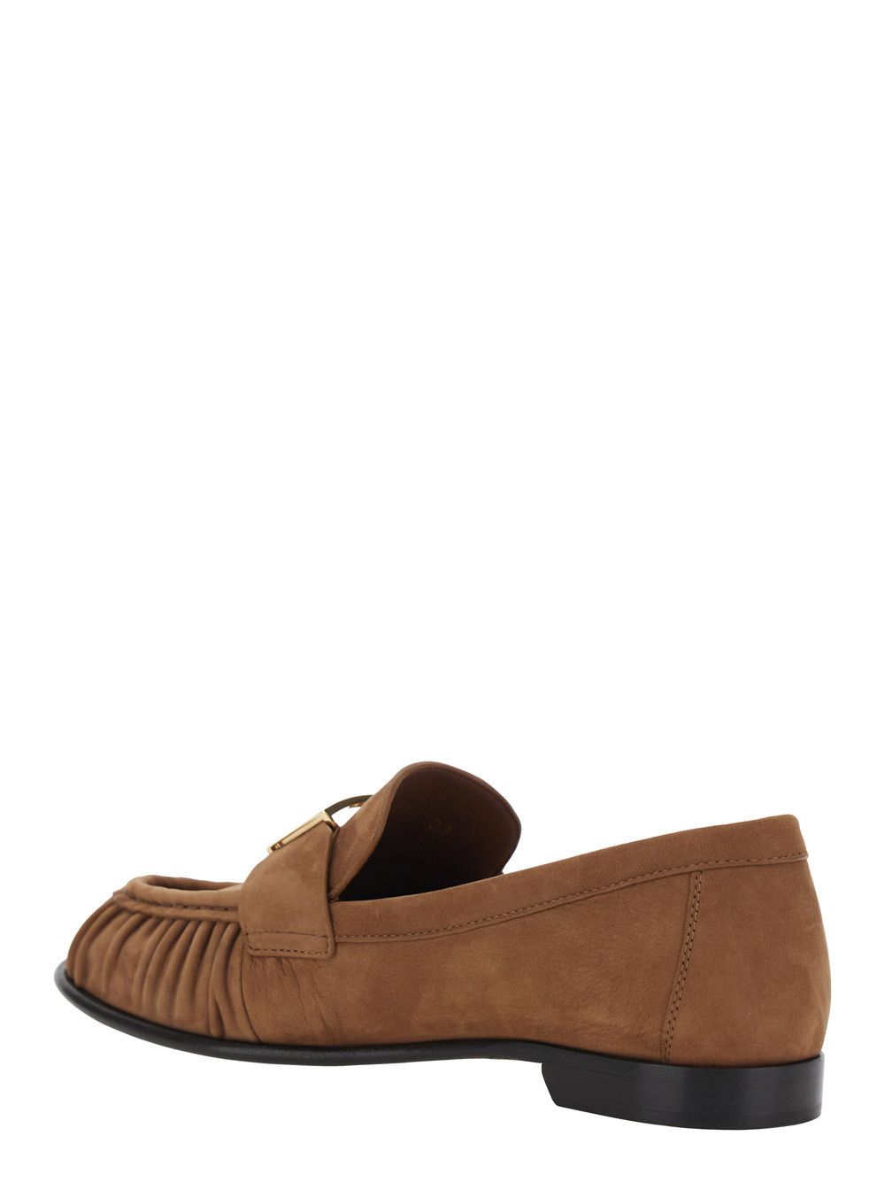 Fendi Brown Loafers with FF Plate on the Front in Leather for Women Size US 7 / IT 37 - 3 Thumbnail