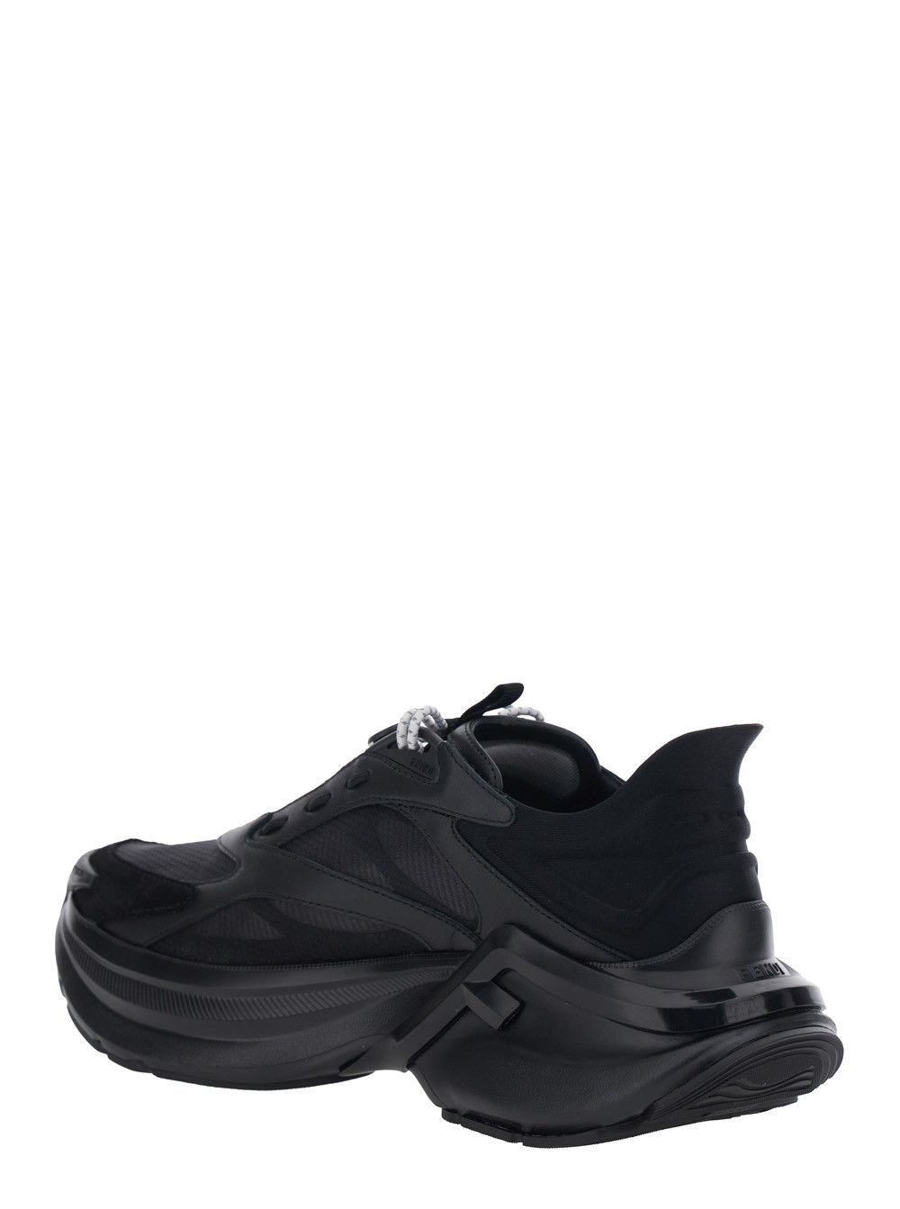Fendi Black Sneaker 'F-Light' Low Top with FF Motif on the Side and Chunky Sole in Mesh and Leather for Women Size US 9 / IT 39 - 3 Thumbnail