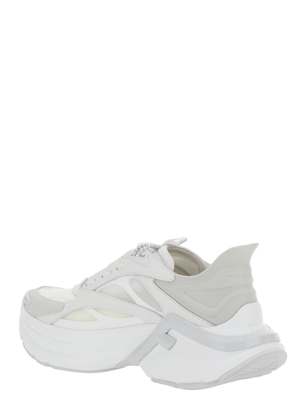 Fendi 'F-Light' White Sneaker Low Top with FF Motif on the Side and Chunky Sole in Mesh and Leather for Women Size US 7 / IT 37 - 3 Thumbnail