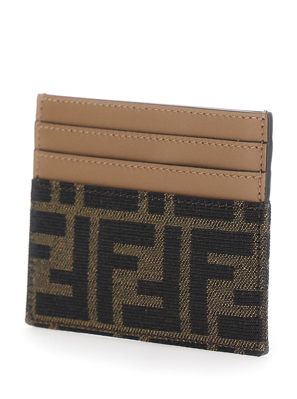 Fendi Brown Cardholder with FF All-Over Motif in Fabric for Women Size M / US 6-8 / IT 42-44 - 2 Thumbnail