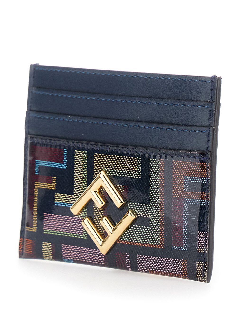 Fendi Cardholder with Metallic Logo on Front and FF All-Over Motif in Multicolor Fabric for Women Size M / US 6-8 / IT 42-44 - 2 Thumbnail