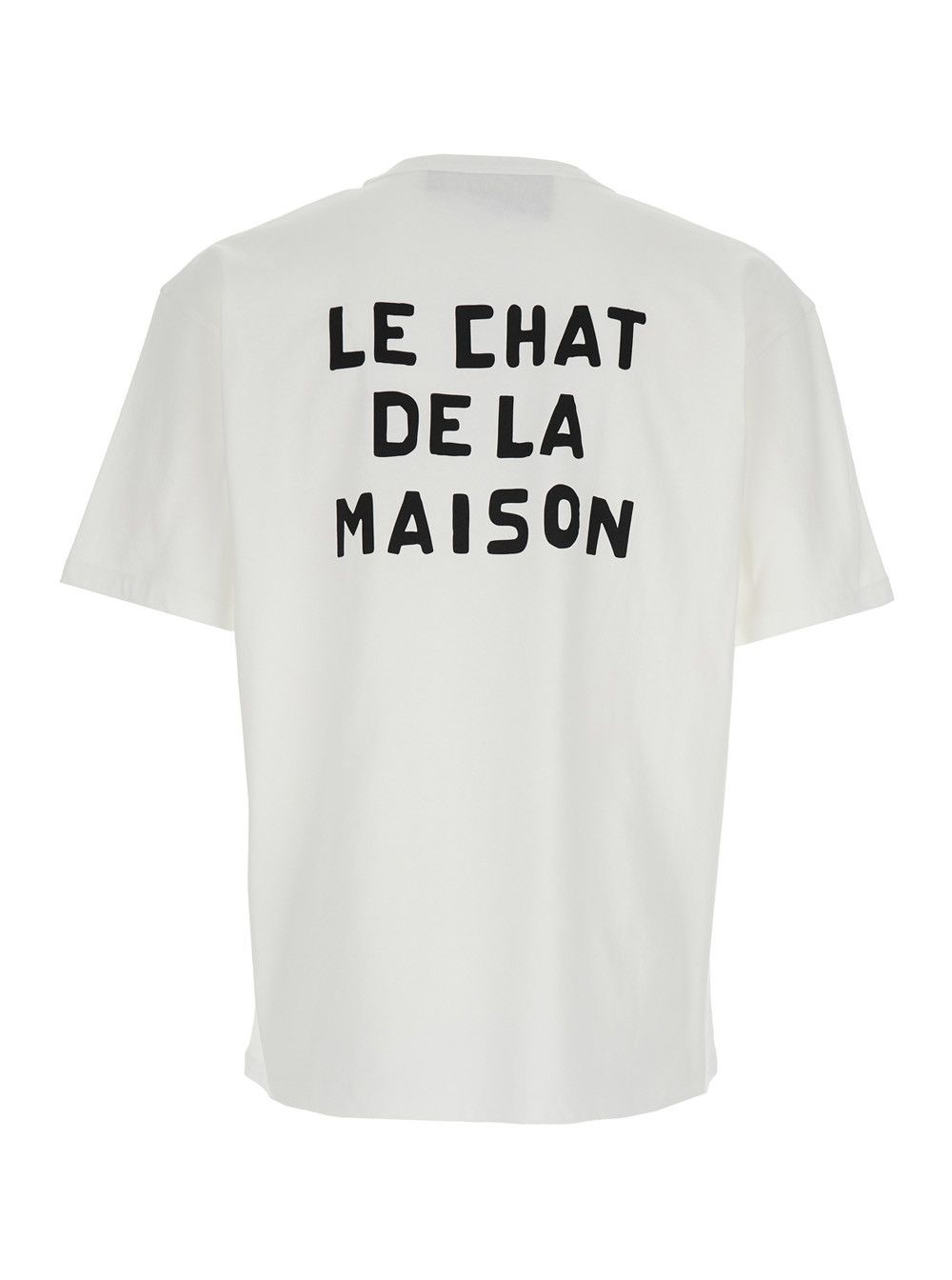 Valentino Crew Neck T-shirt with Print and Maxi Slogan on the Back in White Cotton for Men Size US M / EU 48-50 / 2 - 2 Thumbnail