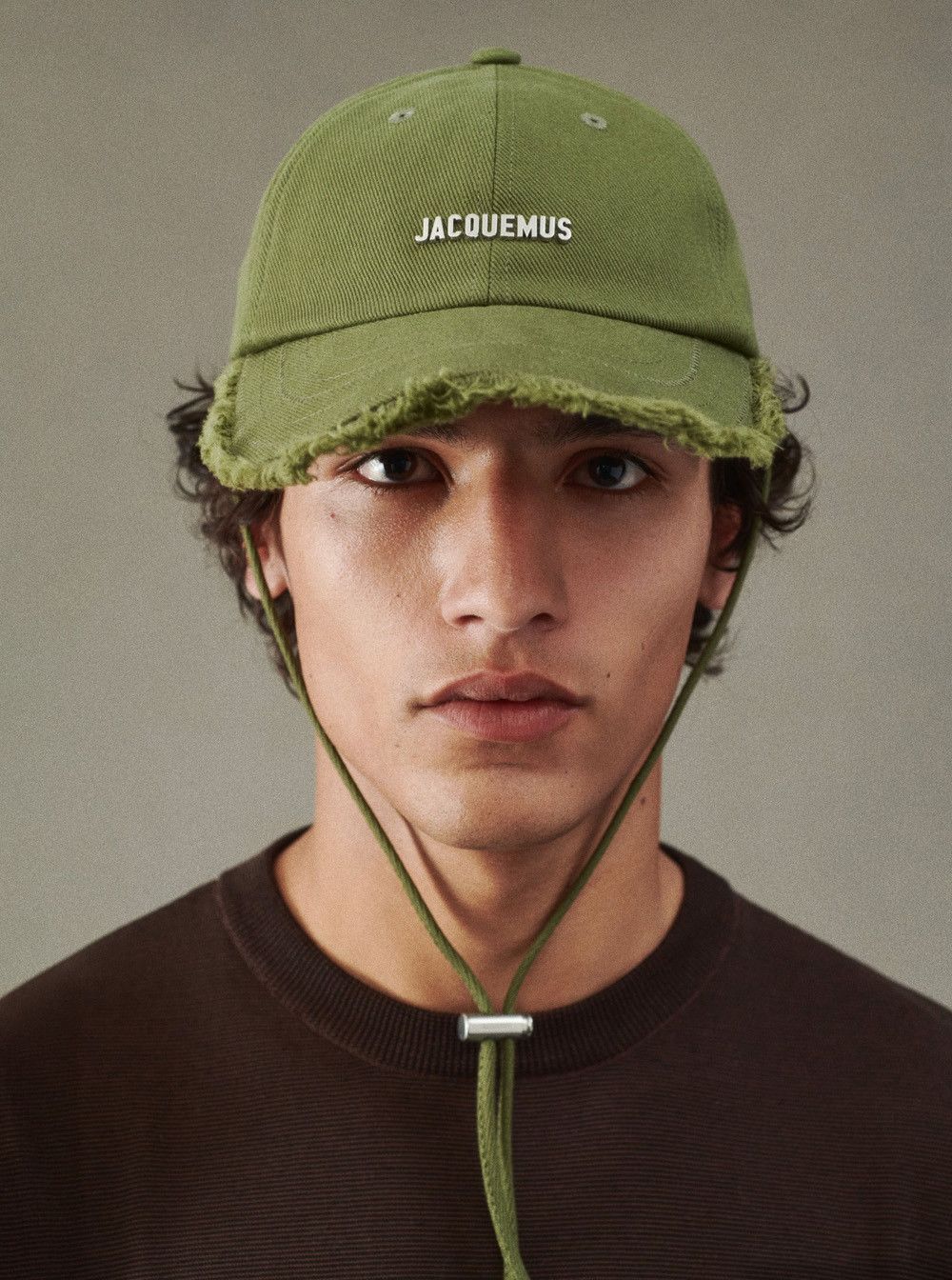 Jacquemus 'Le Casquette Artichaut' Green Hat with Drawstring in Cotton Man Size ONE SIZE - 3 Thumbnail