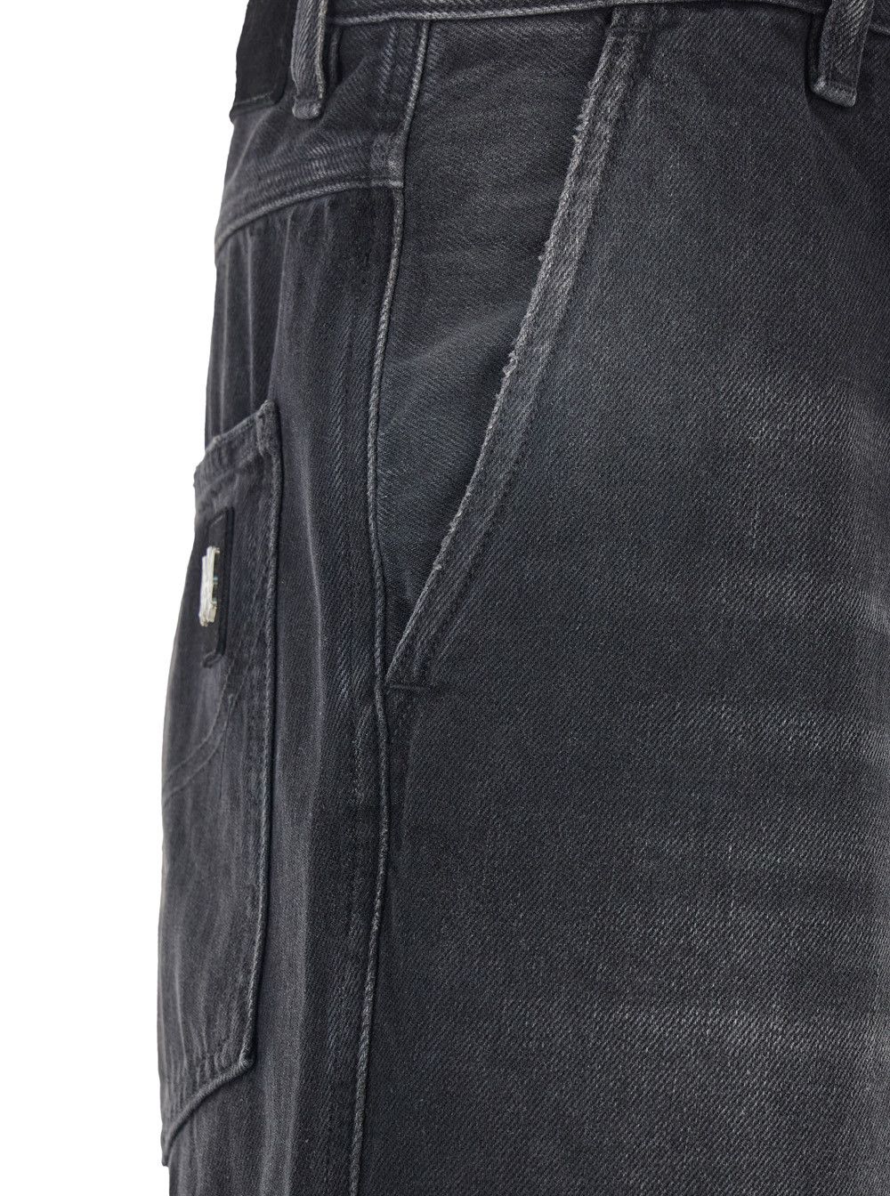 Amiri Black Jeans with Wide Leg and Logo Patch on the Back in Denim for Men Size US 30 / EU 46 - 3 Thumbnail