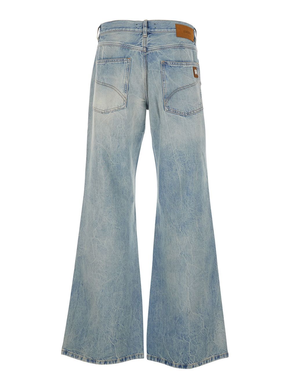 Amiri Light Blue Jeans with Logo Patch on the Back and Faded Effect in Denim for Men Size US 32 / EU 48 - 2 Thumbnail