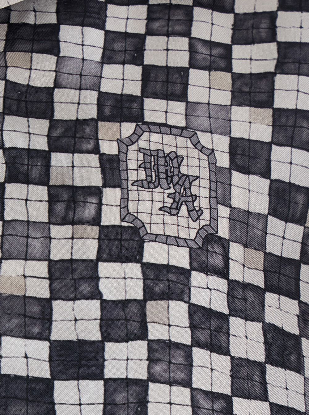 Amiri Silk Shirt with All-Over Check Motif and Logo Lettering on the Back Black Men Size US M / EU 48-50 / 2 - 3 Thumbnail