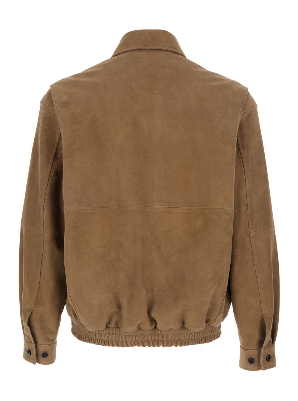 TONYWACK Brown Suede Jacket with Classic Collar and Two Welt Pockets for Men Size US M / EU 48-50 / 2 - 2 Thumbnail