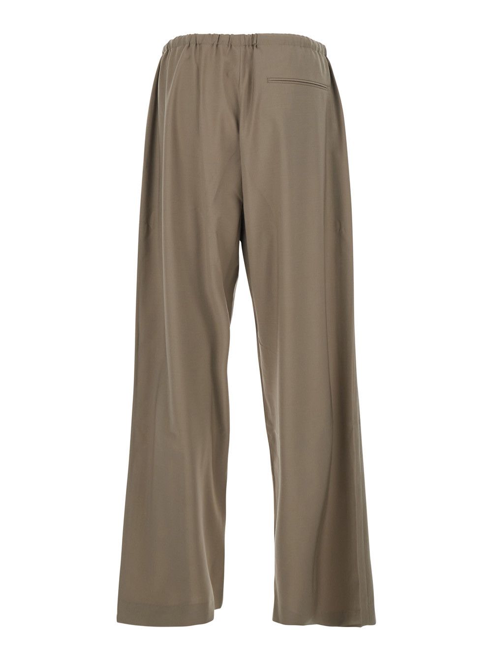 TONYWACK Brown Drawstring Waist Wool Blend Trousers for Men Size US 28 / EU 44 - 2 Thumbnail