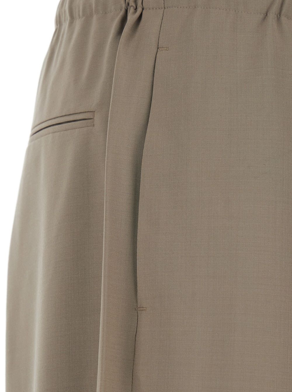 TONYWACK Brown Drawstring Waist Wool Blend Trousers for Men Size US 28 / EU 44 - 3 Thumbnail