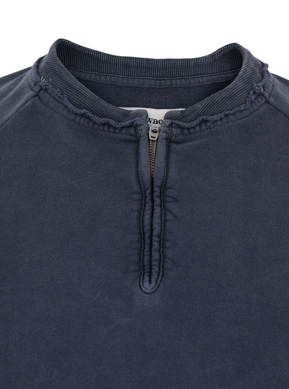 TONYWACK Men's Blue Cotton Crewneck Sweatshirt with Half Zip Size US L / EU 52-54 / 3 - 3 Thumbnail