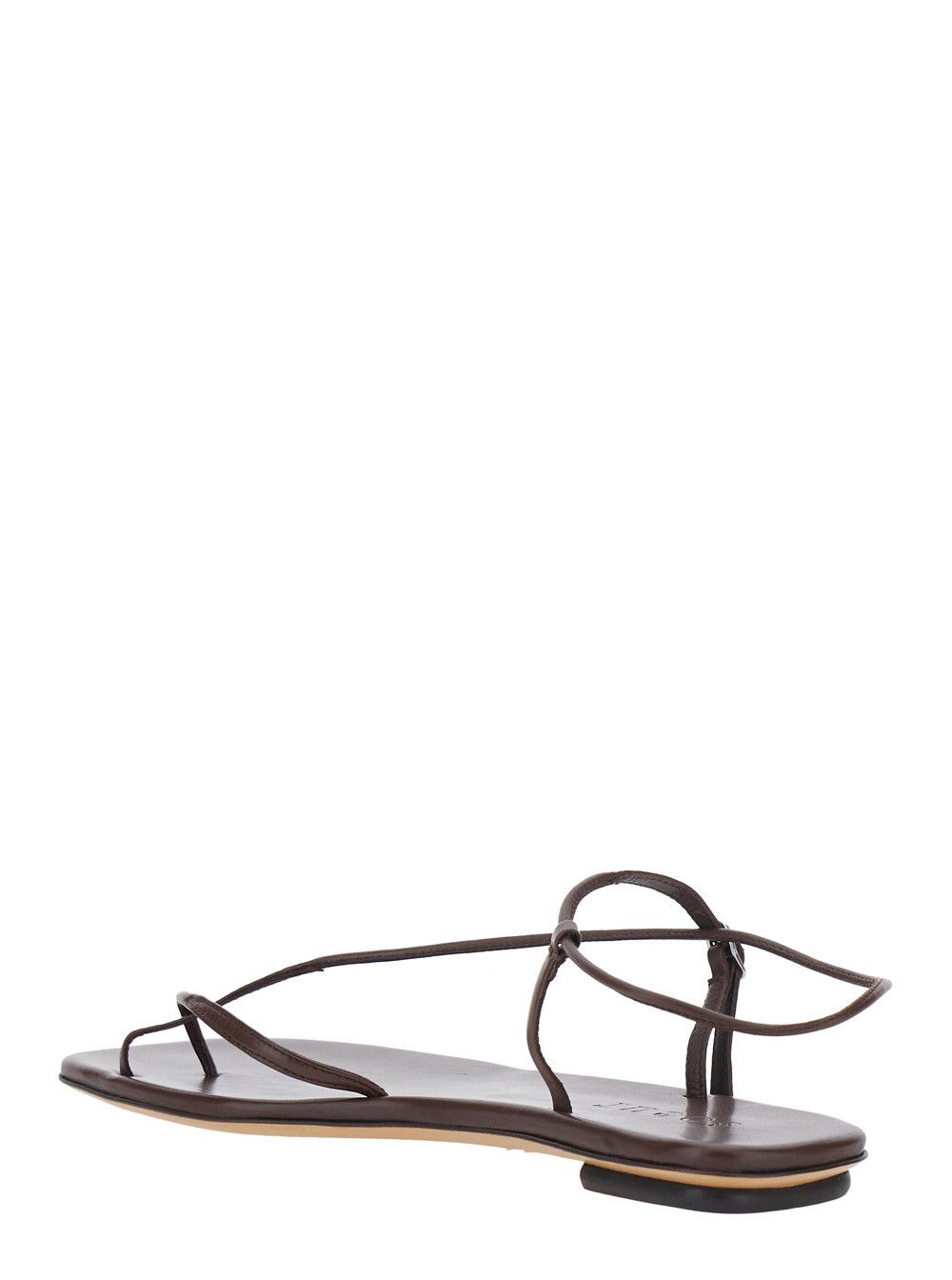 Soeur Brown Leather Sandals with Logo Imprinted on Insole for Women Size US 8 / IT 38 - 3 Thumbnail