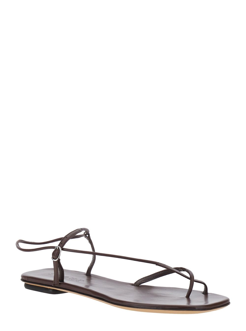 Soeur Brown Leather Sandals with Logo Imprinted on Insole for Women Size US 8 / IT 38 - 2 Thumbnail