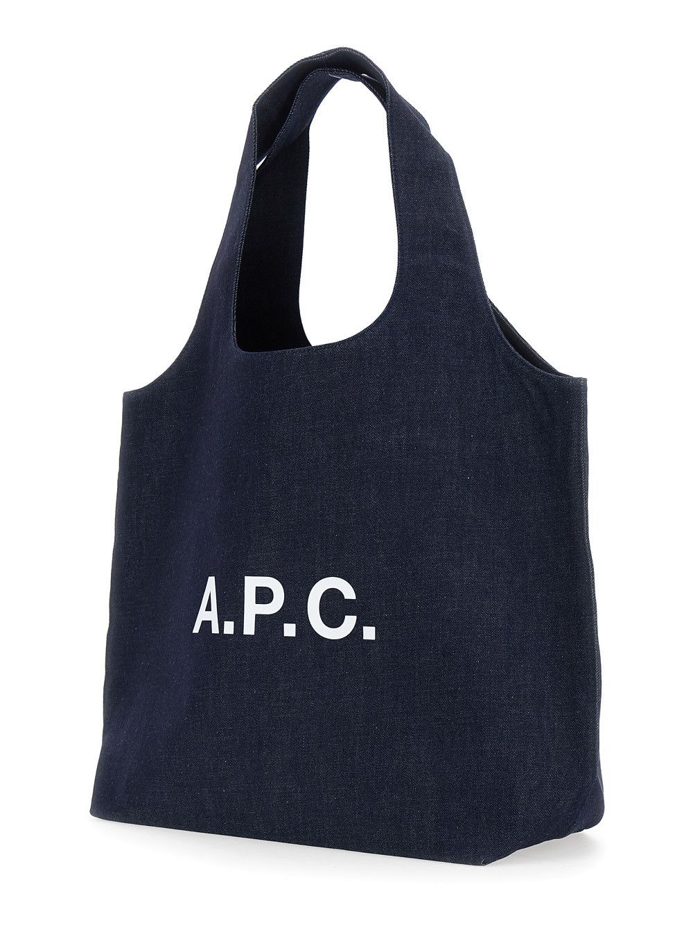 A.P.C. 'Ninon' Blue Shoulder Bag with Two Top Handles and Lettering Logo on the Front in Cotton for Men Size ONE SIZE - 2 Thumbnail