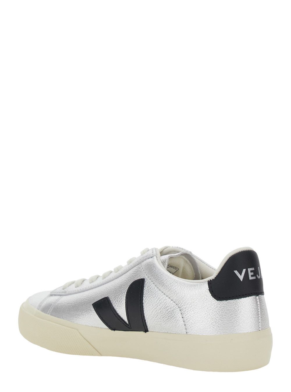 Veja Sneaker 'Campo' with Contrast Heel with Lettering Logo and Logo Patch on the Side in Metallic Leather Unisex Size US 6 / IT 36 - 3 Thumbnail
