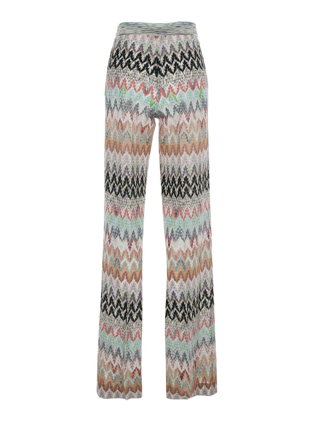 Missoni Pants with Elastic Waist and All-Over ZigZag Motif in Multicolor Stretch Viscose for Women Size 28" / US 6 / IT 42 - 2 Thumbnail