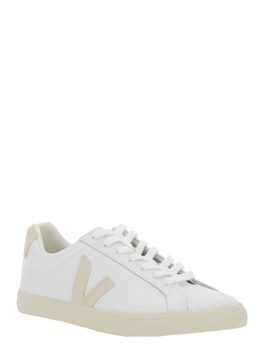 Veja 'Esplar' White Low Top Sneakers with Logo Detail on the Side and Logo Lettering on the Heel in Leather Unisex Size US 12 / IT 42 - 2 Thumbnail