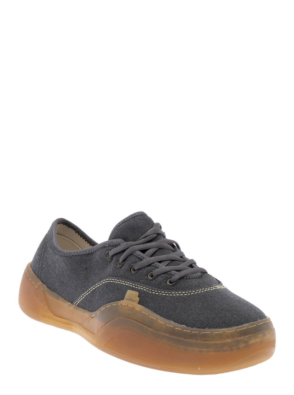 ERL Men's Black Cotton 'Low Skate' Low Top Sneakers with Contrast Sole Size US 6 / EU 39 - 2 Thumbnail