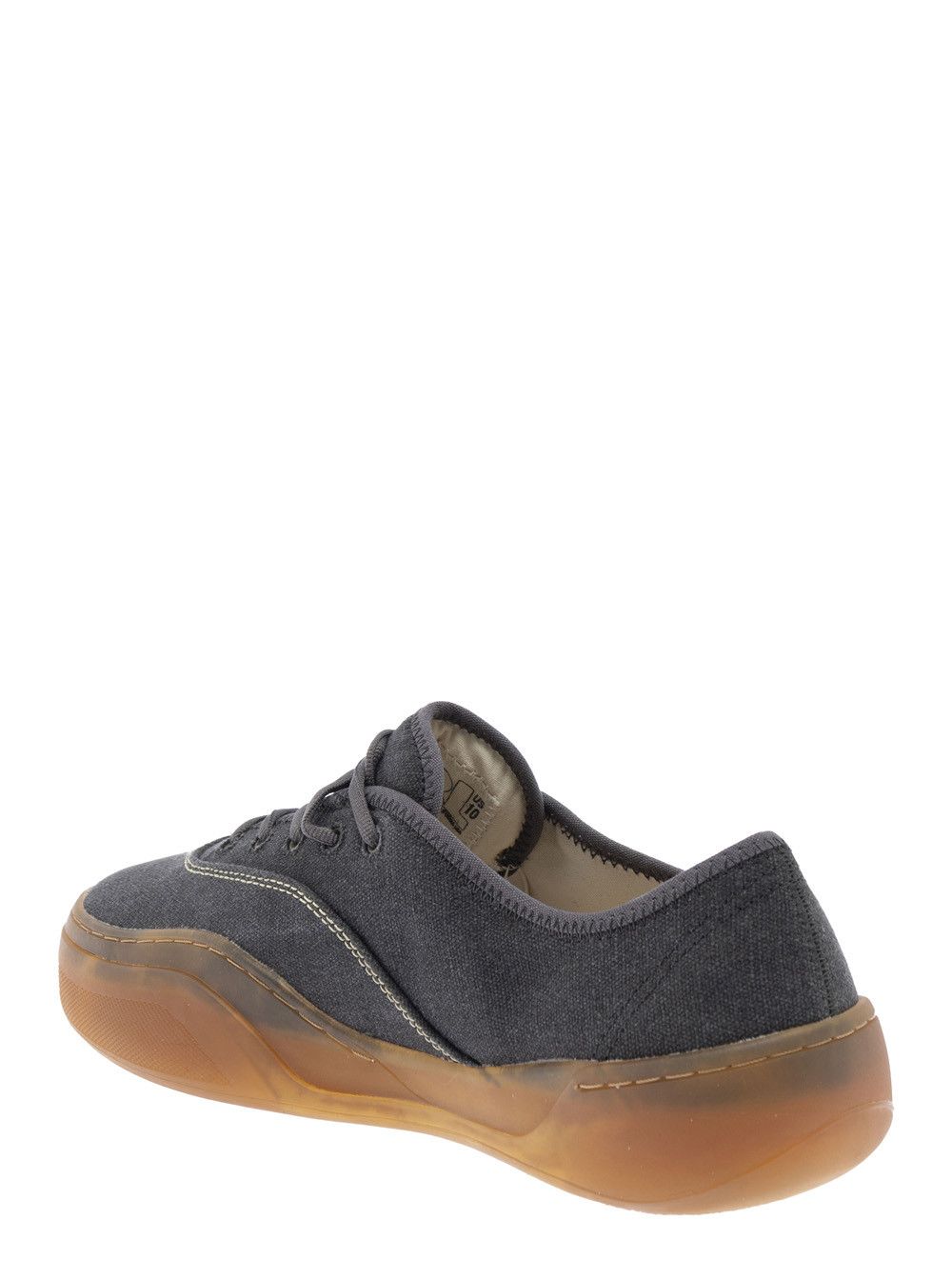 ERL Men's Black Cotton 'Low Skate' Low Top Sneakers with Contrast Sole Size US 8 / EU 41 - 3 Thumbnail