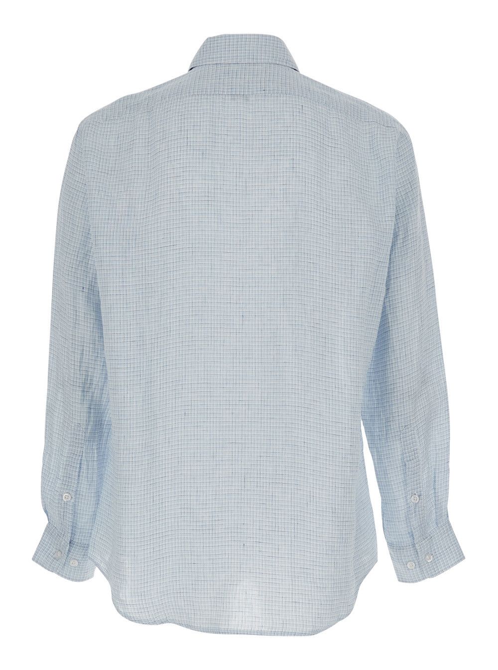ERL Blue Checkered Linen Shirt for Men Size US M / EU 48-50 / 2 - 2 Thumbnail