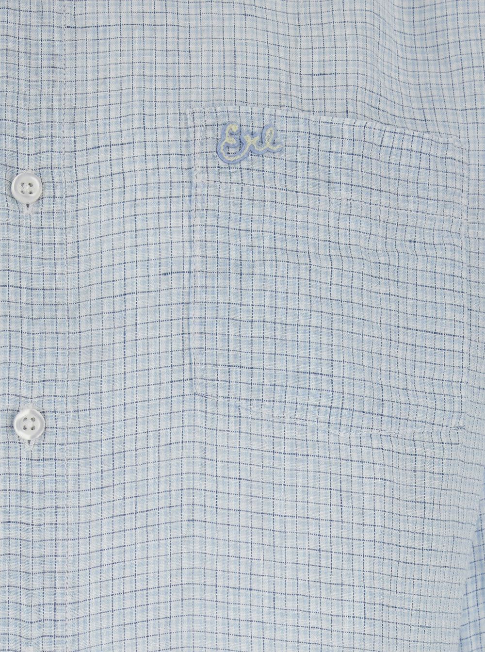 ERL Blue Checkered Linen Shirt for Men Size US M / EU 48-50 / 2 - 3 Thumbnail