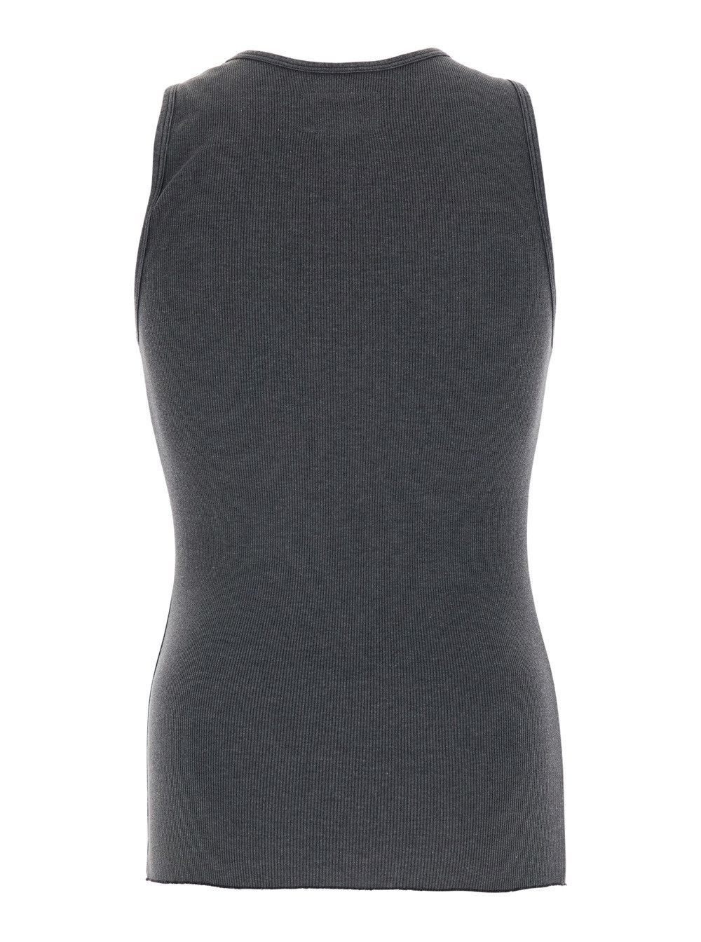 ERL Crew Neck Top with Ribbed Knit in Grey Cotton Blend for Men Size US XL / EU 56 / 4 - 2 Thumbnail