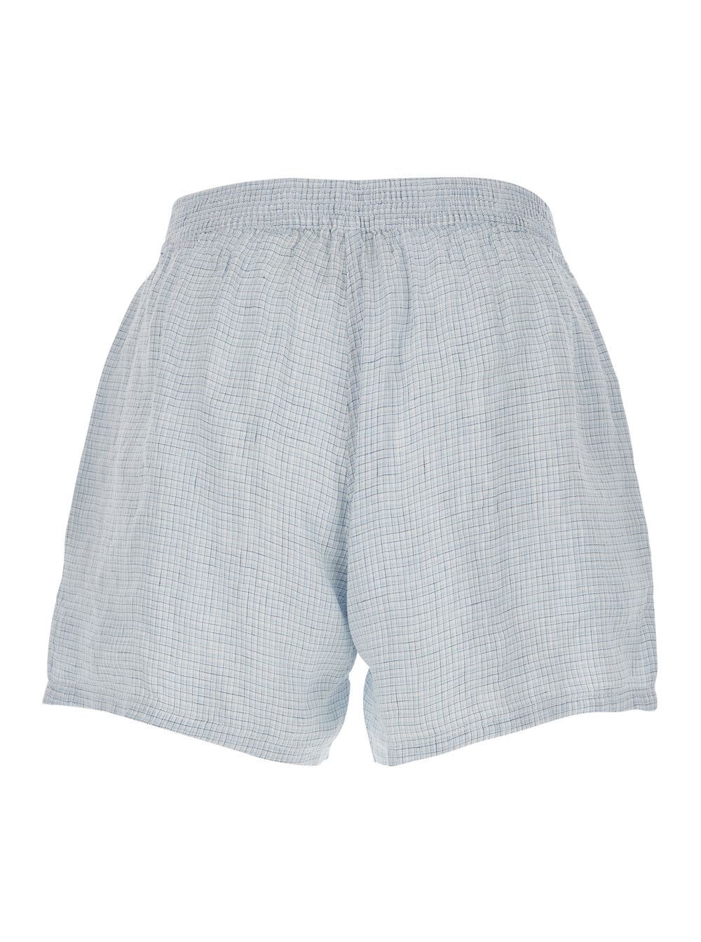 ERL Men's Blue Linen 'BOXER' Checkered Shorts Size ONE SIZE - 2 Thumbnail