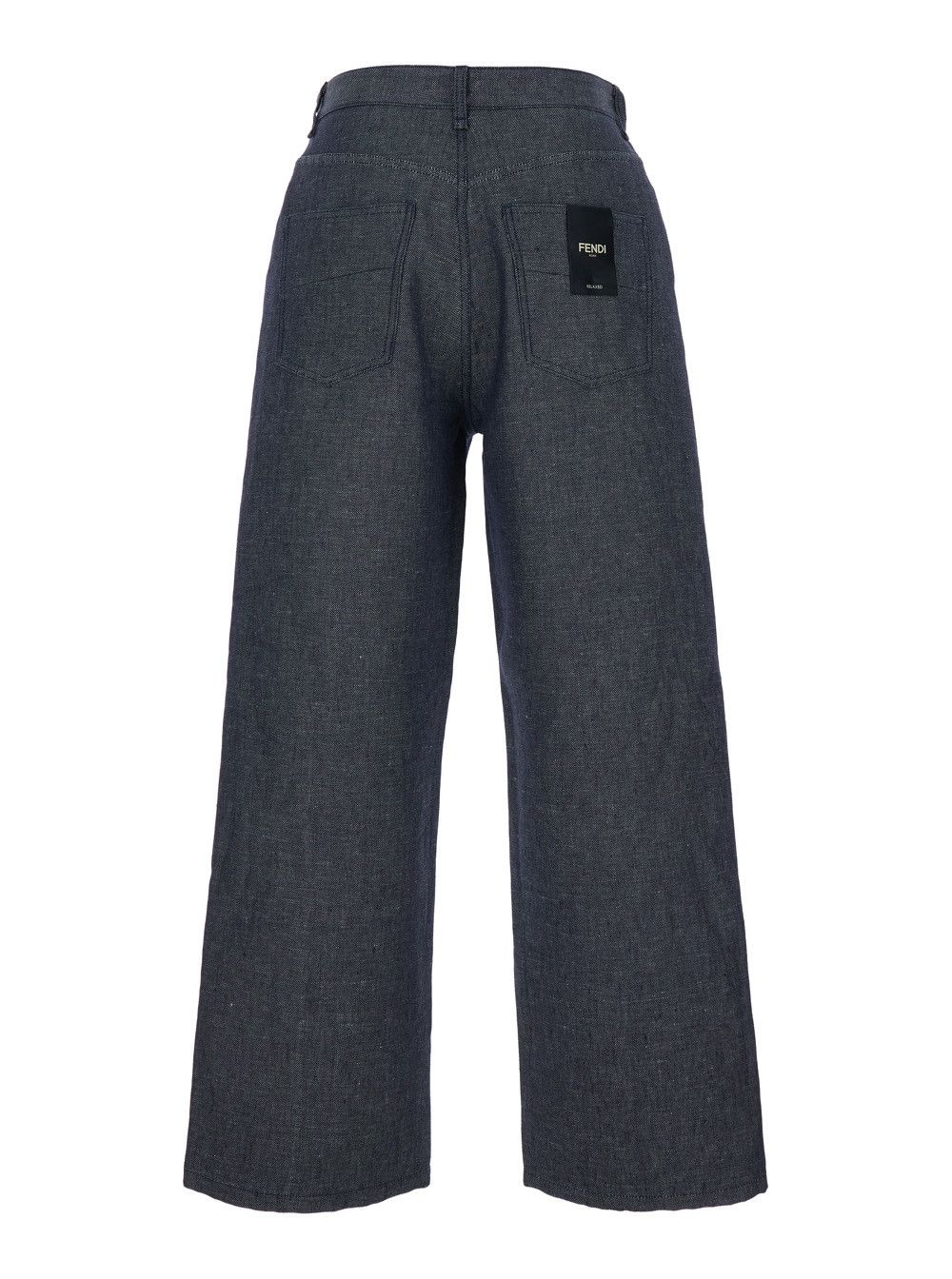 Fendi Blue Five-pocket Jeans in linen and cotton for men Size US 33 - 2 Thumbnail