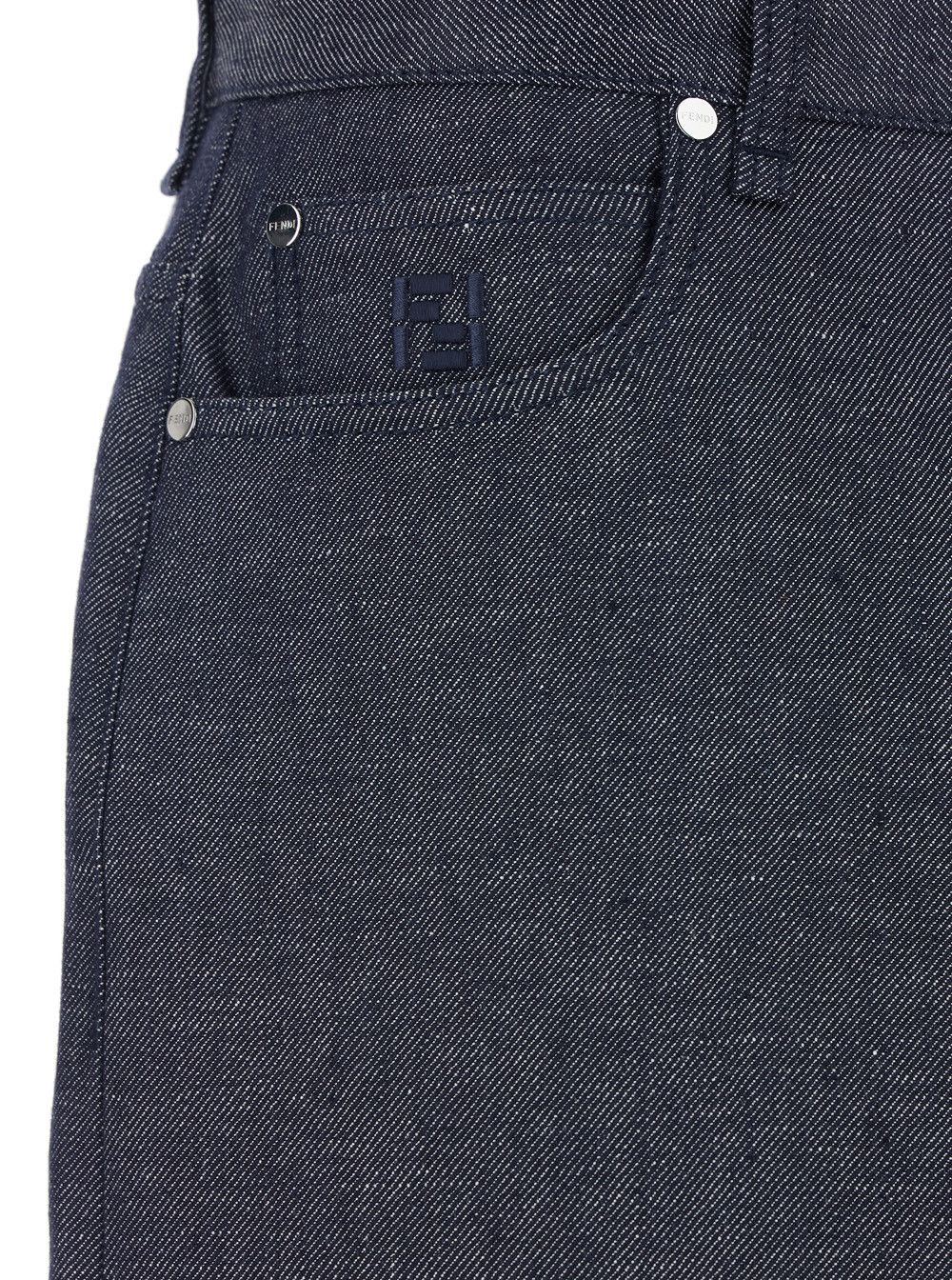 Fendi Blue Five-pocket Jeans in linen and cotton for men Size US 34 / EU 50 - 3 Thumbnail
