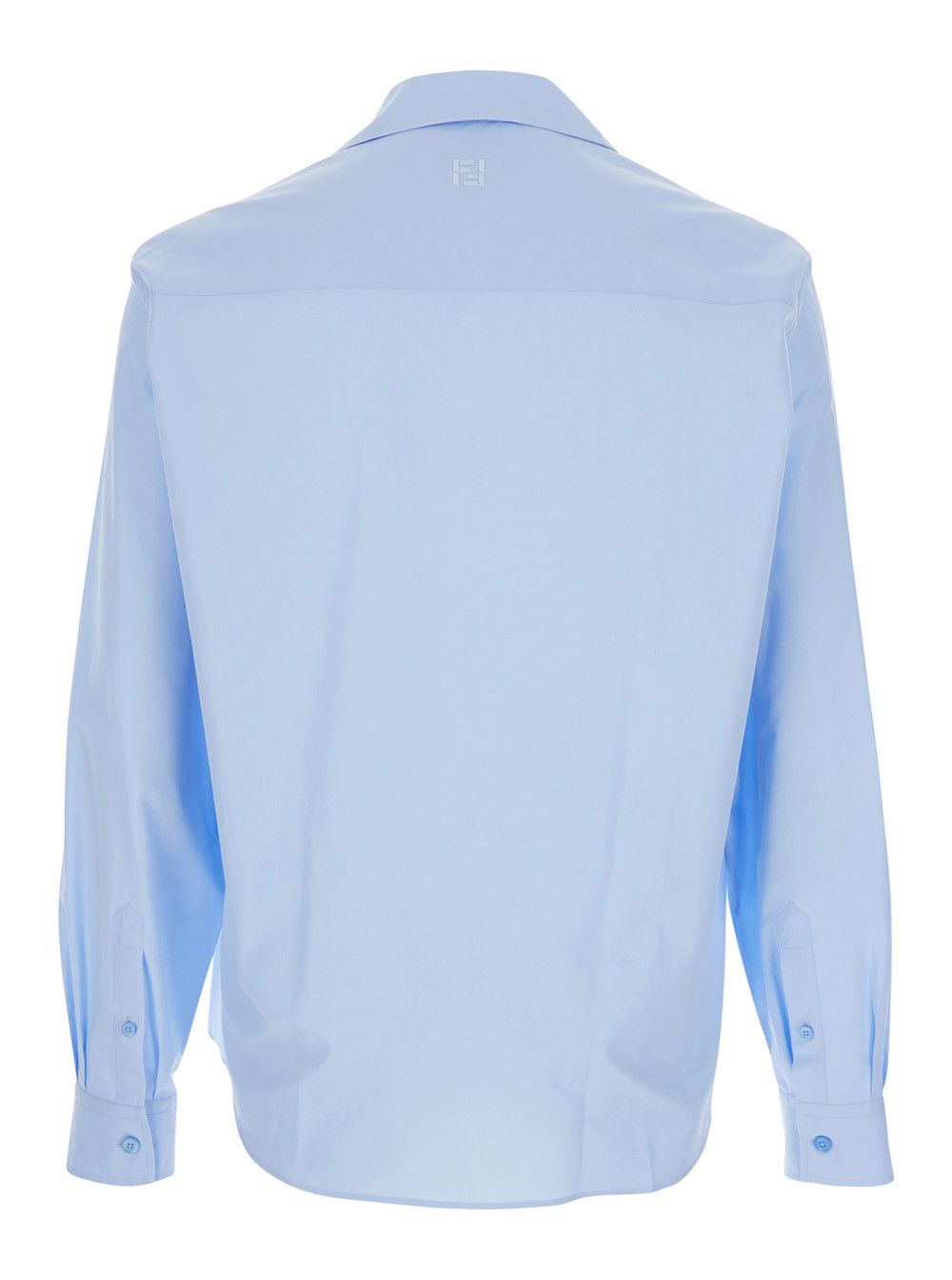 Fendi Light Blue Shirt with Classic Collar in Cotton for Men Size US L / EU 52-54 / 3 - 2 Thumbnail