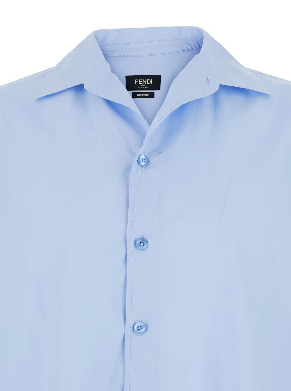 Fendi Light Blue Shirt with Classic Collar in Cotton for Men Size US L / EU 52-54 / 3 - 3 Thumbnail
