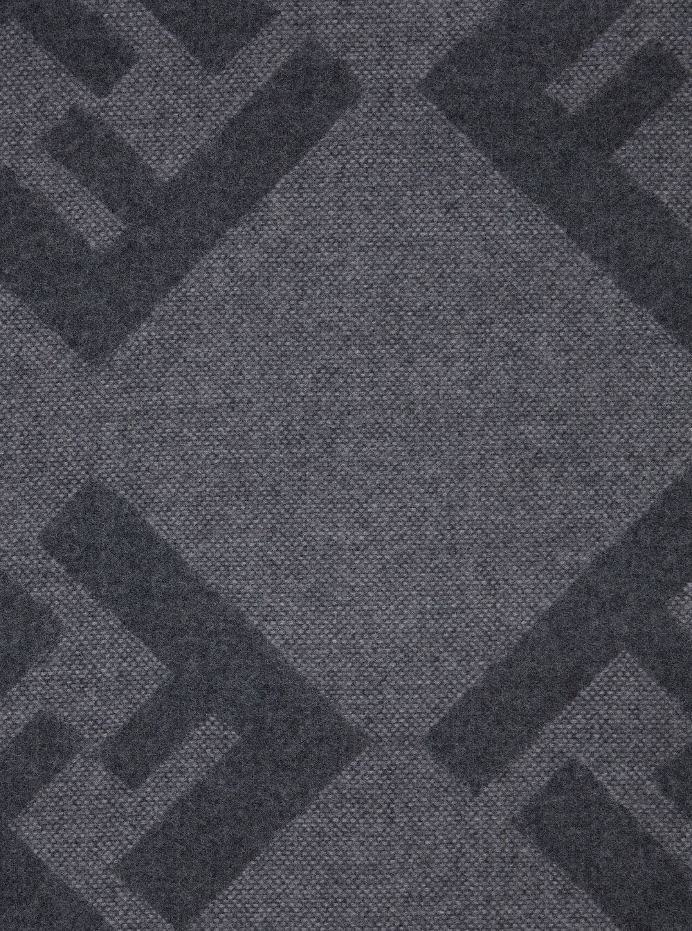 Fendi Grey Fringed Edge Scarf with All-Over FF Logo in Wool Men Size ONE SIZE - 3 Thumbnail