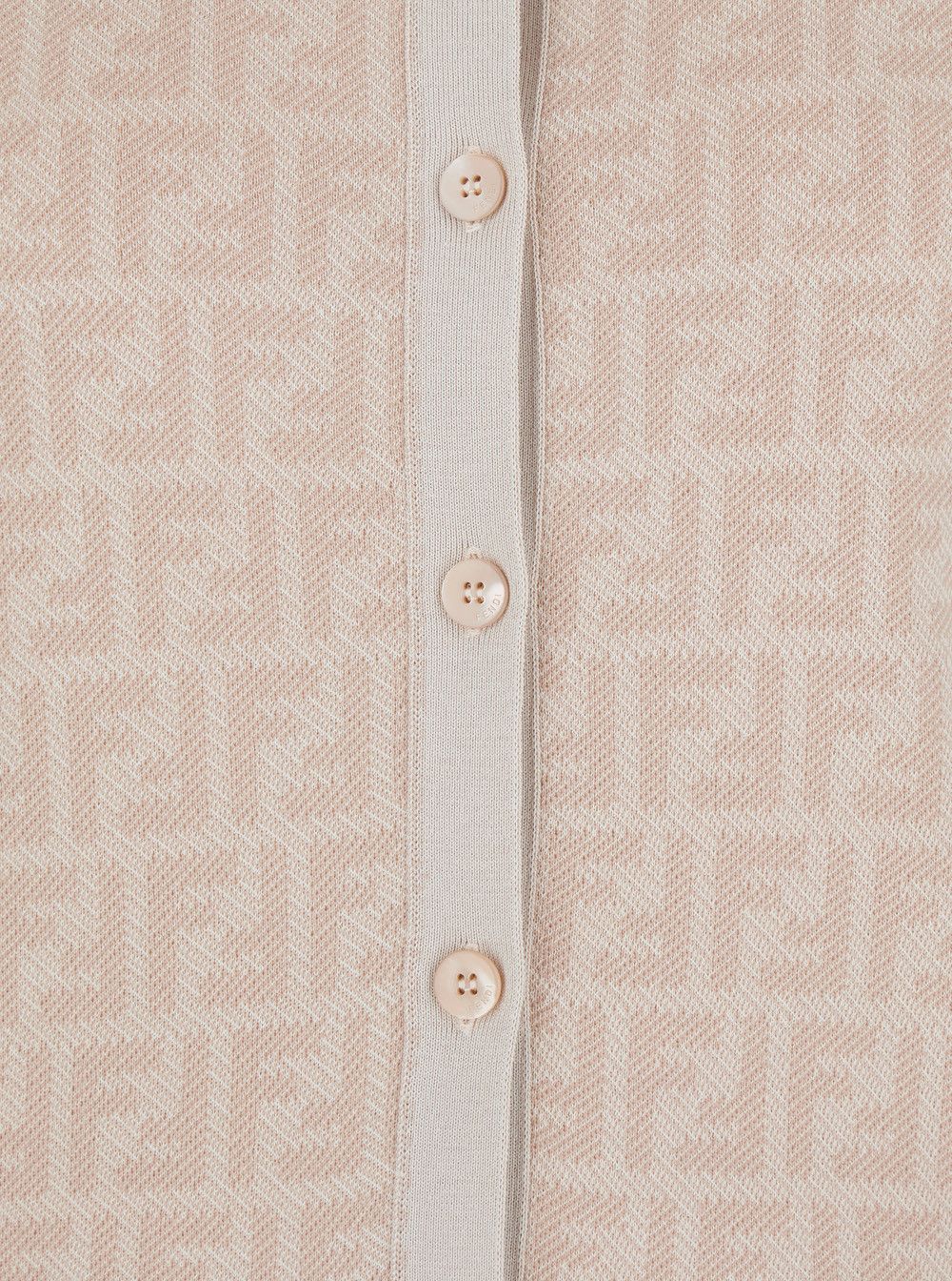 Fendi Pink Crew Neck Cardigan with All-Over FF Motif in Wool for Women Size M / US 6-8 / IT 42-44 - 3 Thumbnail