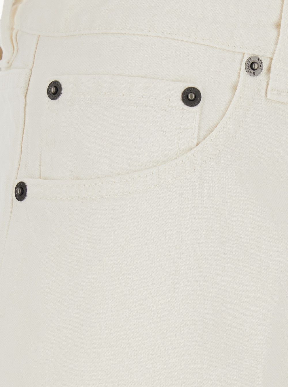 Haikure White Jeans with Belt Loops and Logo Patch on the Back in Women's Denim Size 29" - 3 Thumbnail