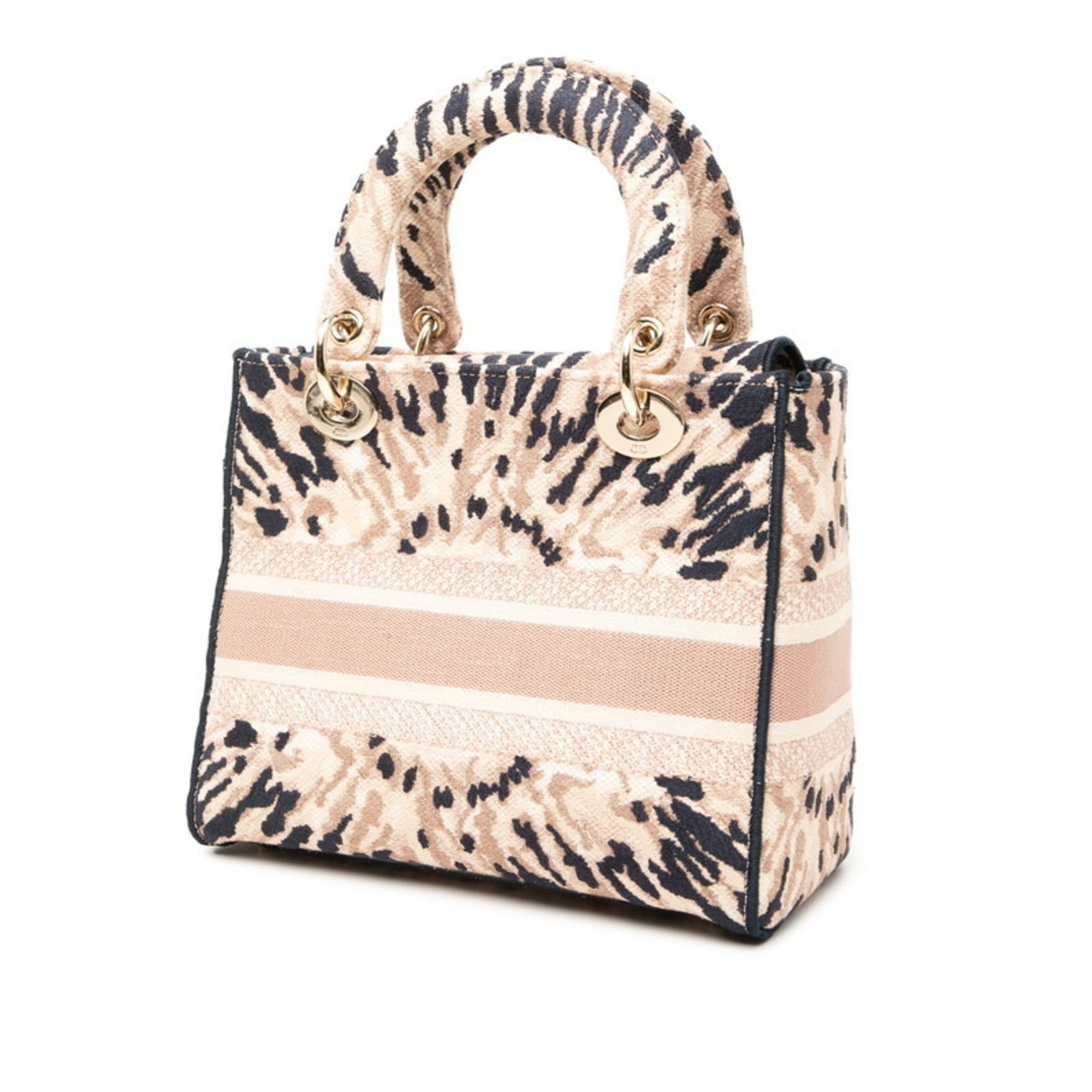 Dior Christian Dior Dior Lady Tie-Dye Embroidery Medium Handbag/Shoulder Bag, 2-Way, Pink and Navy Canvas, Women's, Size ONE SIZE - 2 Thumbnail