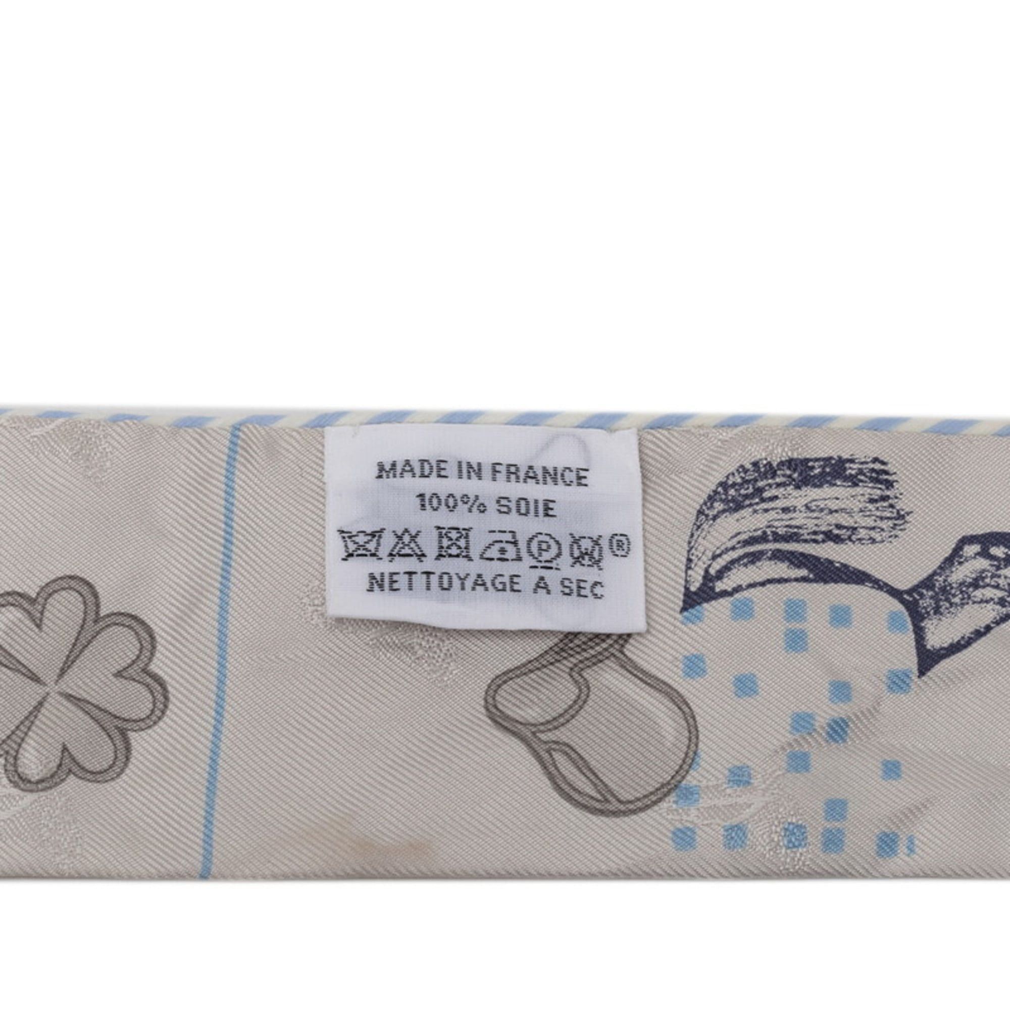 Hermes Hermes Hermès Twilly Garde-Robe Pop Scarf/Muffler in Gray and Multicolored Silk for Women Size ONE SIZE - 4 Thumbnail