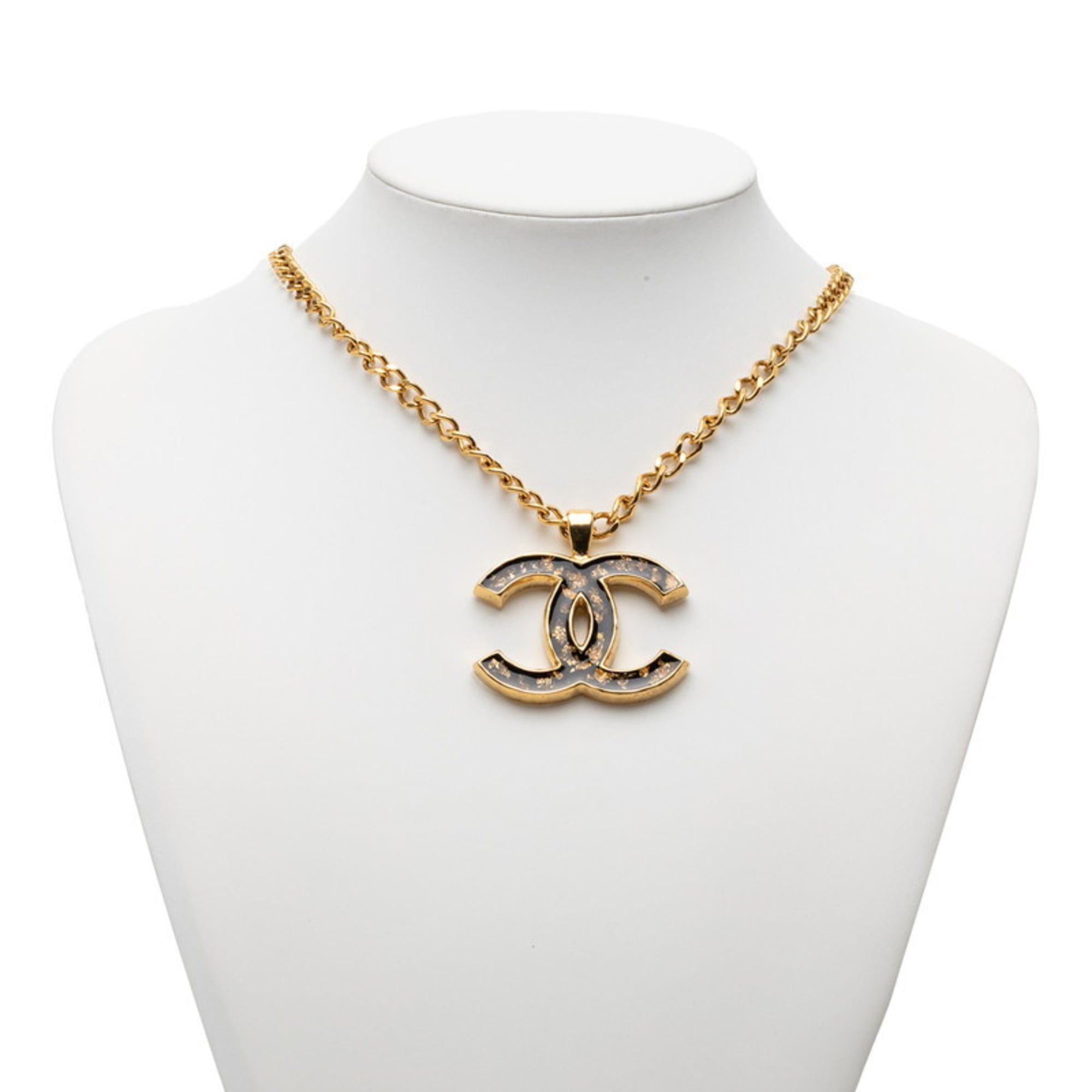Chanel Chanel Coco Mark Necklace, Gold, Black Plated Enamel, Women's, CHANEL Size ONE SIZE - 6 Thumbnail