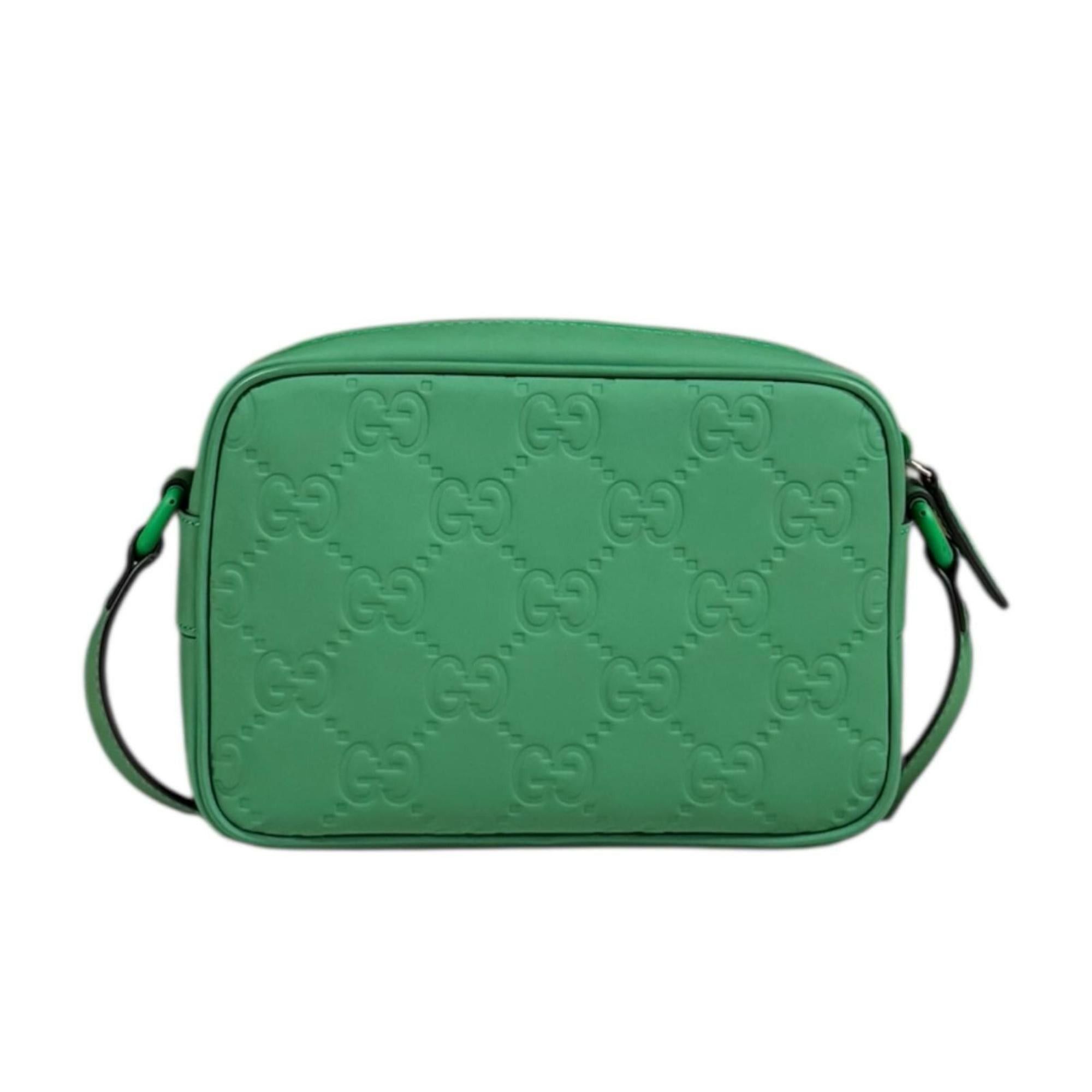 Gucci Pre-owned Gucci GG Rubber Effect Mini Shoulder Bag, Green, Women's, 771321. Size ONE SIZE - 3 Thumbnail