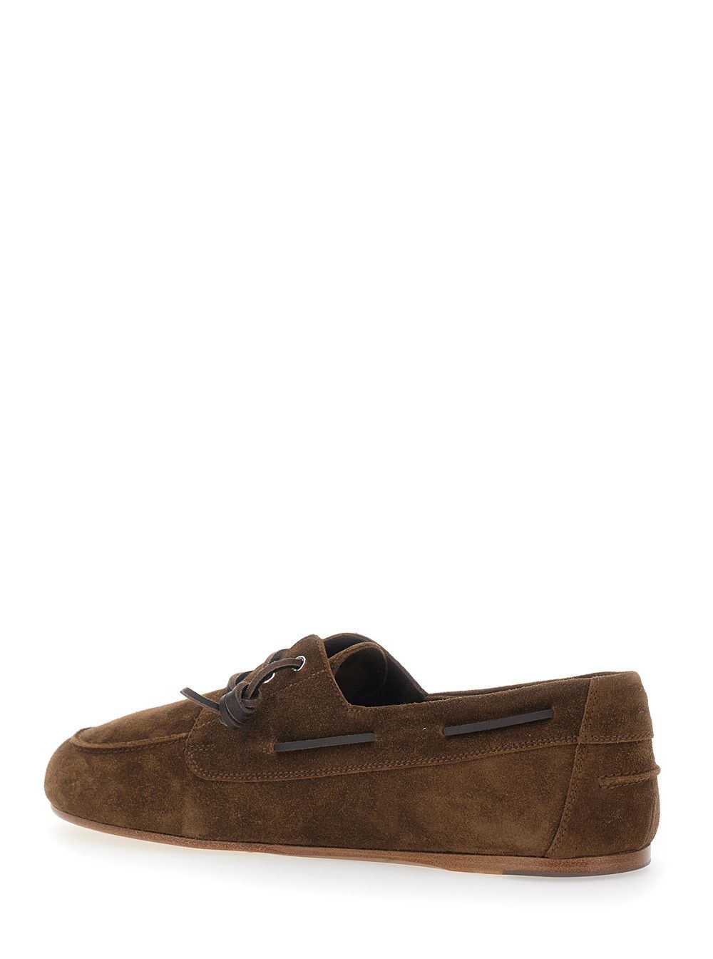 Dsquared2 Men's Brown Suede 'LUM0118015035205059' Boat Shoes with Side Lettering Logo Size US 8 / EU 41 - 3 Thumbnail