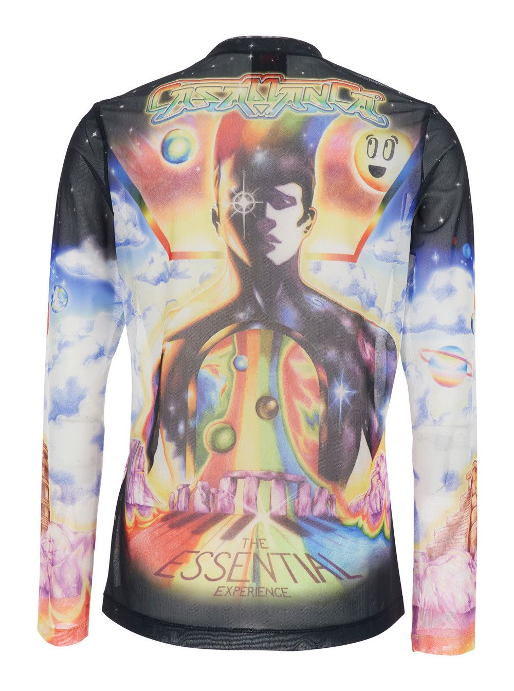 Casablanca Long Sleeve Crew Neck T-Shirt with All-Over Print in Multicolor Stretch Tech Fabric for Men Size US M / EU 48-50 / 2 - 2 Thumbnail