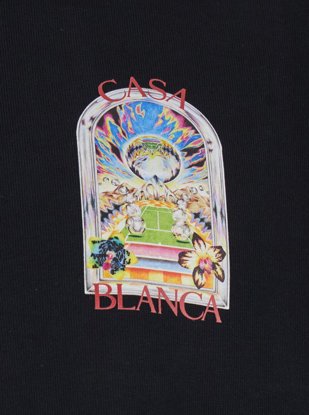 Casablanca Black Crewneck T-Shirt with Logo Detail on the Front and Maxi Logo on the Rear in Cotton Man Size US L / EU 52-54 / 3 - 3 Thumbnail