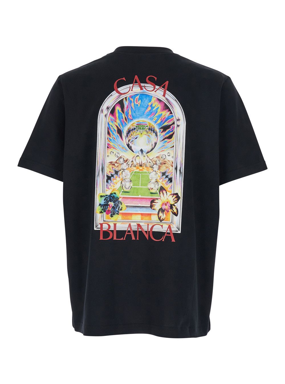 Casablanca Black Crewneck T-Shirt with Logo Detail on the Front and Maxi Logo on the Rear in Cotton Man Size US L / EU 52-54 / 3 - 2 Thumbnail