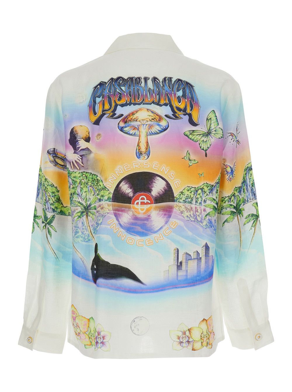 Casablanca Shirt 'Innocence' Multicolor with Cuban Collar and All-Over Print in Linen for Men Size US L / EU 52-54 / 3 - 2 Thumbnail